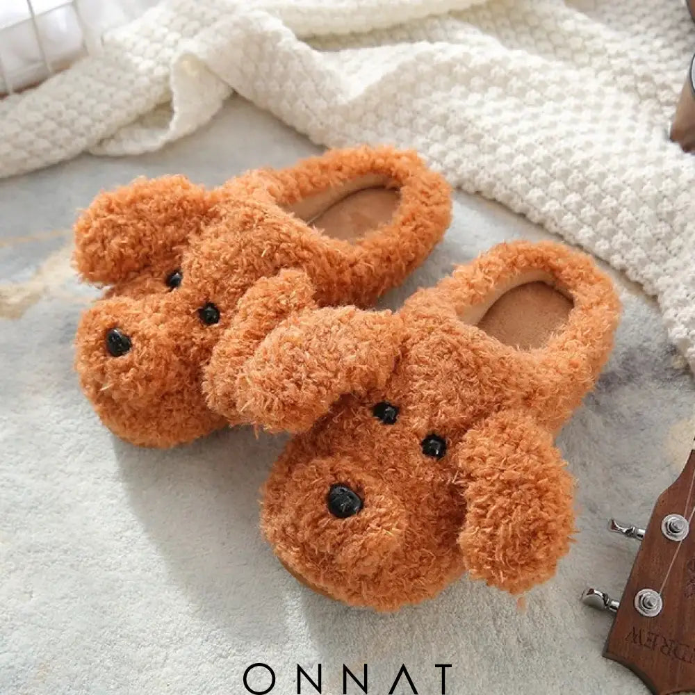 Moomoo Cozy Delight Slippers 36-37 / Puppy Slides Orange Shoes