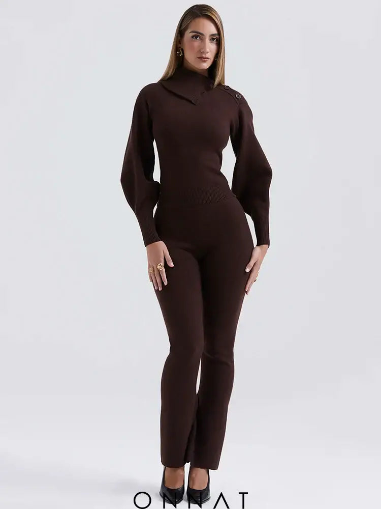 Mozision Knit Ensemble Brown / S Women’s Sets