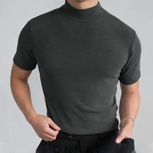 Neck Slim Fit T-Shirt Gray / S Menswear