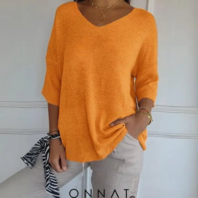 Noelle Onnat - Top Met V-Hals En Lange Mouwen Geel / S Tops