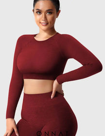 Onnat Amplify Long Sleeves Wine / S Tops