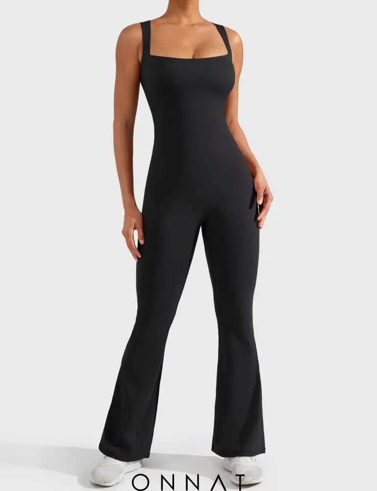 Onnat Ashley Flared Jumpsuit Black / S Jumpsuits