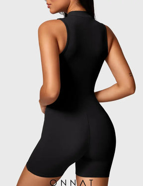 Onnat Belle Sleeveless Zipper Romper Jumpsuits