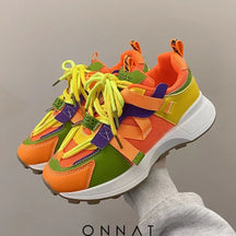 Onnat Breathable Platform Sneaker Orange / 34 Shoes