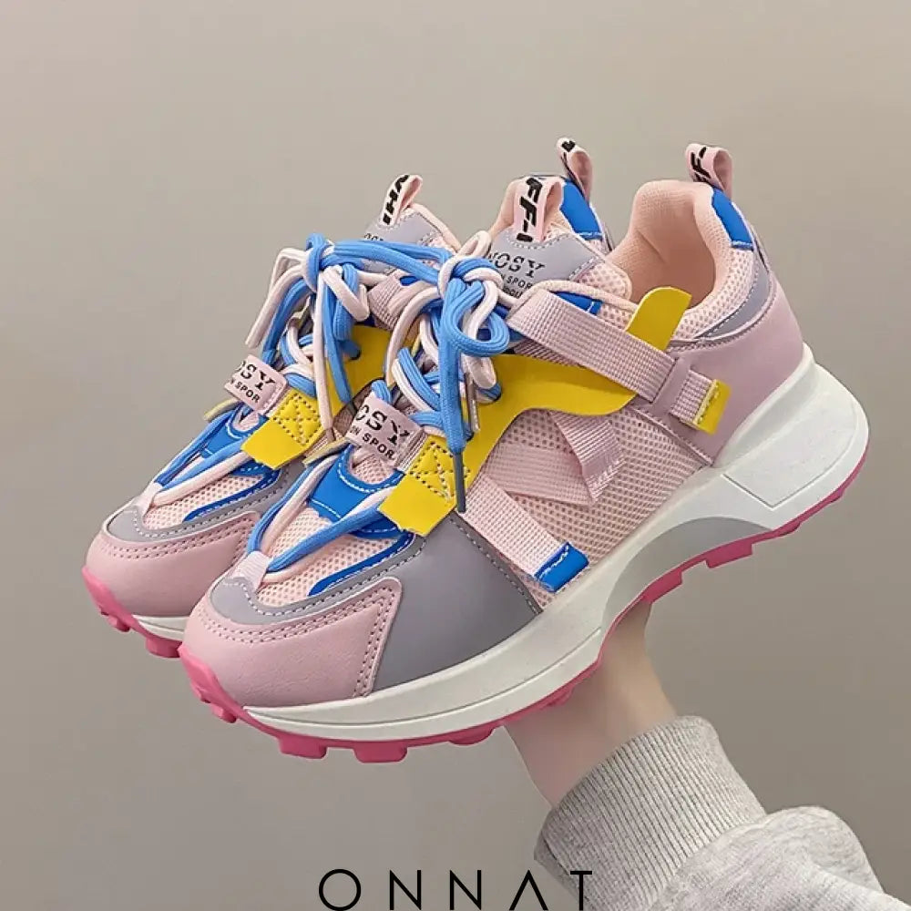 Onnat Breathable Platform Sneaker Pink / 34 Shoes