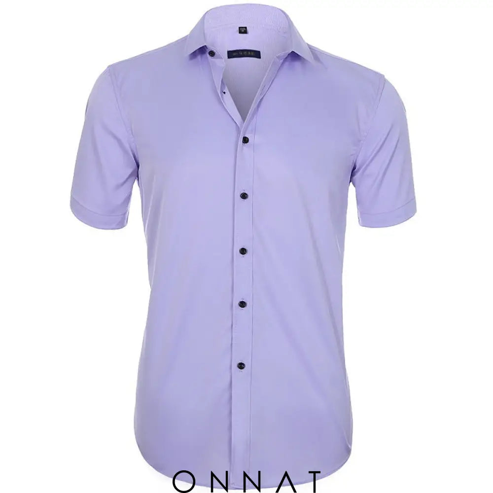 Onnat Breezefit Anti-Wrinkle Short Sleeve Shirt Light Purple / 38 Menswear