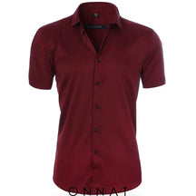 Onnat Breezefit Anti-Wrinkle Short Sleeve Shirt Wine Red / 38 Menswear