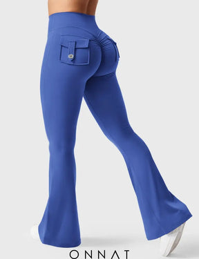 Onnat Brittany Flared Leggings With Pockets Sapphire / Xs