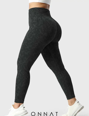 Onnat Butterfly Seamless Leggings Black / S