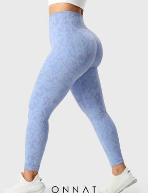 Onnat Butterfly Seamless Leggings Light Blue / S