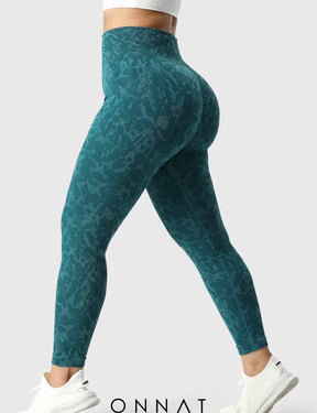 Onnat Butterfly Seamless Leggings Teal / S