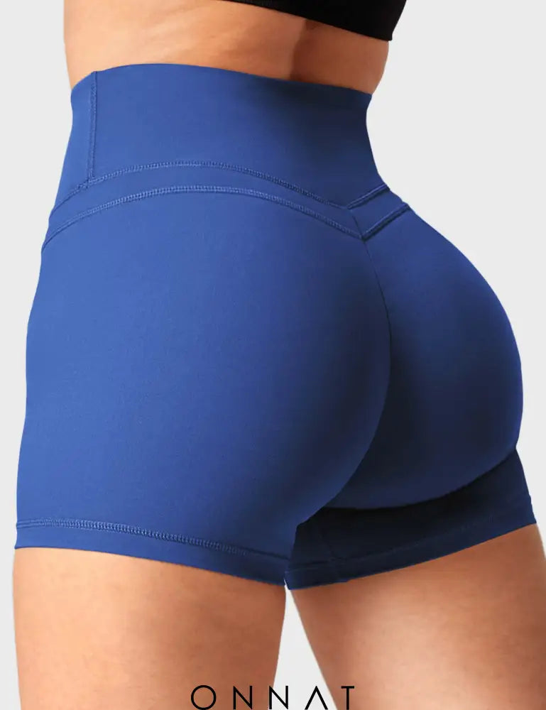 Onnat Buttery High Waisted Shorts Blue / S