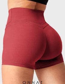 Onnat Buttery High Waisted Shorts Maroon / S