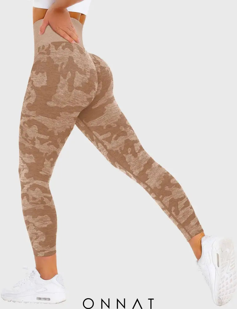 Onnat Camo Seamless Leggings Brown / Xs