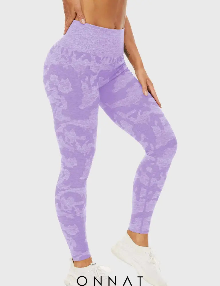 Onnat Camo Seamless Leggings Purple / Xs