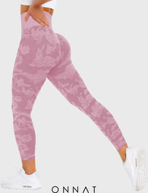 Onnat Camo Seamless Leggings Rose Red / Xs