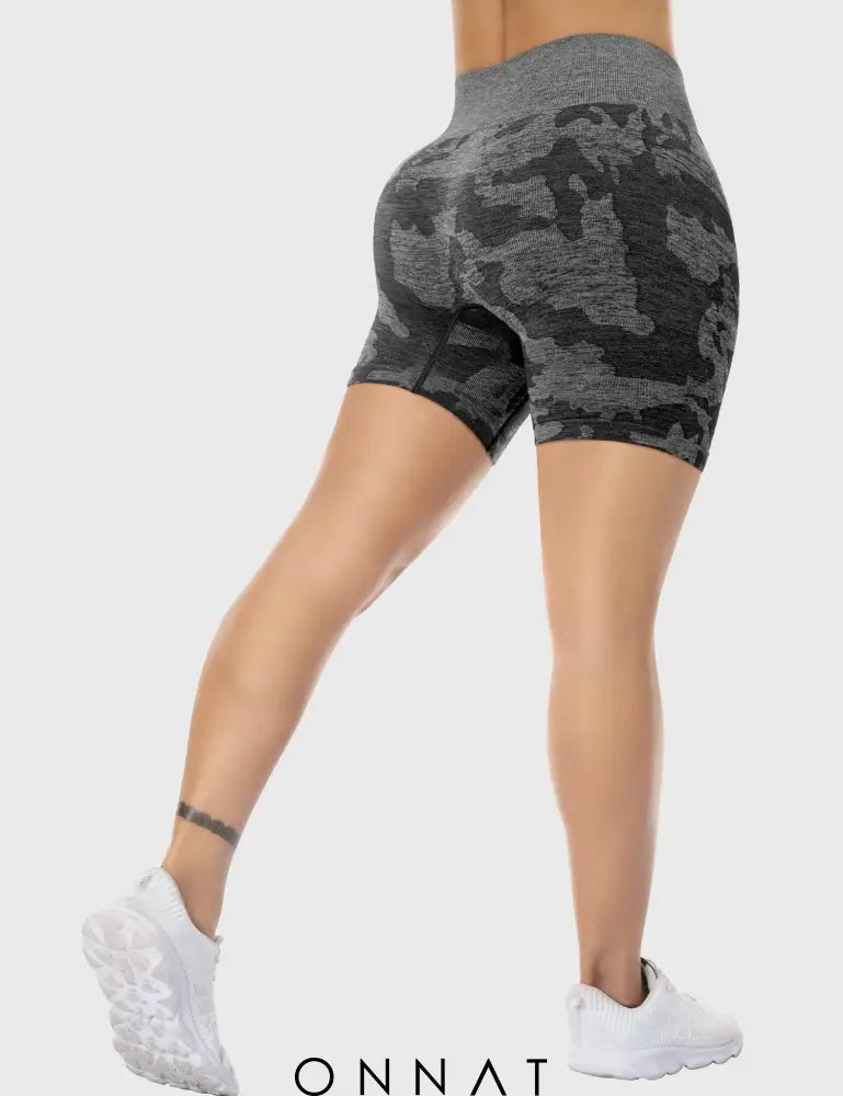 Onnat Camo Seamless Shorts Black / Xs