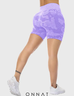 Onnat Camo Seamless Shorts Lilac / Xs