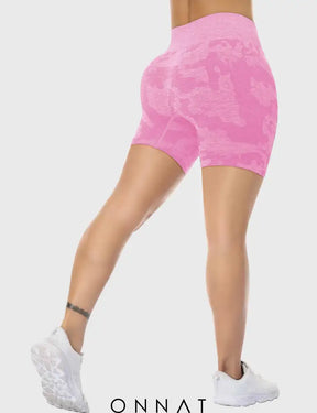 Onnat Camo Seamless Shorts Pink / Xs