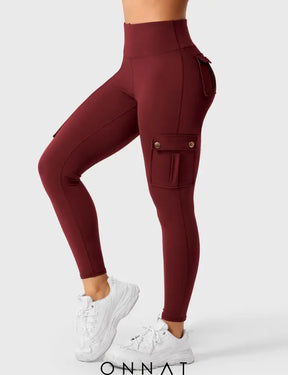 Onnat Cargo Scrunch Leggings With Pockets