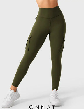 Onnat Cargo Scrunch Leggings With Pockets