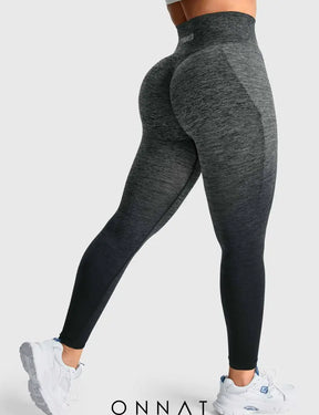 Onnat Classical Seamless Leggings Ombre Black Grey / Xs