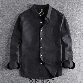 Onnat Cotton Premium Long Sleeve Shirt Black / M Menswear