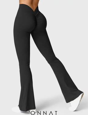 Onnat Daze V-Back Flare Leggings Black / S