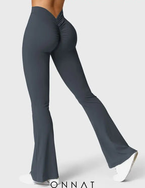 Onnat Daze V-Back Flare Leggings Dark Blue / S