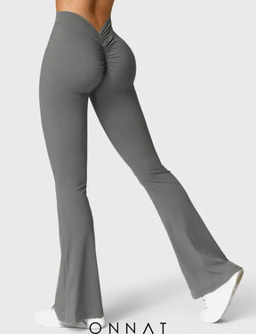 Onnat Daze V-Back Flare Leggings Grey / S