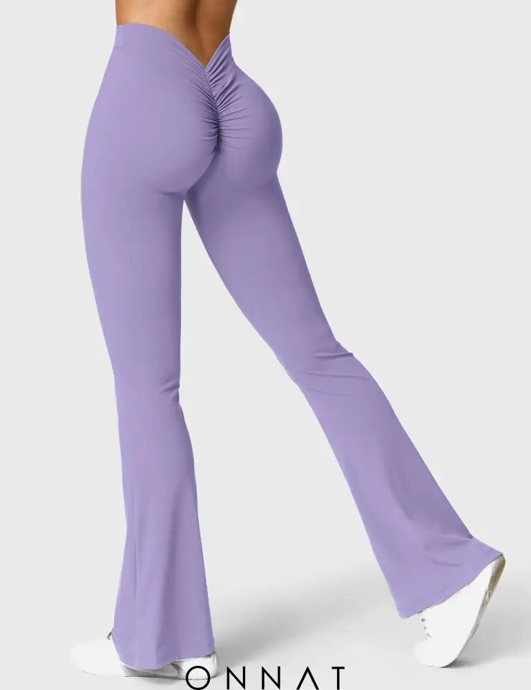 Onnat Daze V-Back Flare Leggings Light Purple / S