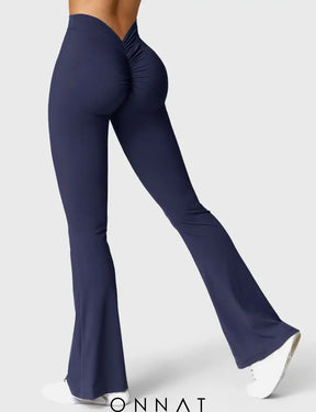 Onnat Daze V-Back Flare Leggings Navy Blue / S