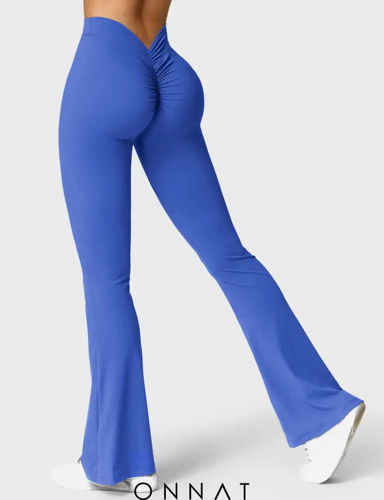 Onnat Daze V-Back Flare Leggings Royal Blue / S