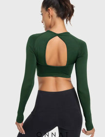 Onnat Dora Open Back Long Sleeves Evergreen / S Tops