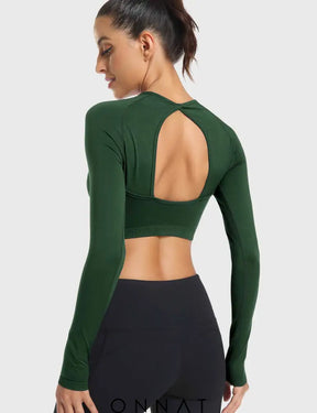 Onnat Dora Open Back Long Sleeves Tops