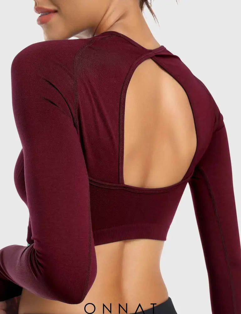 Onnat Dora Open Back Long Sleeves Tops