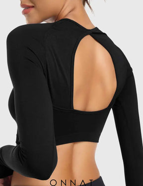 Onnat Dora Open Back Long Sleeves Tops