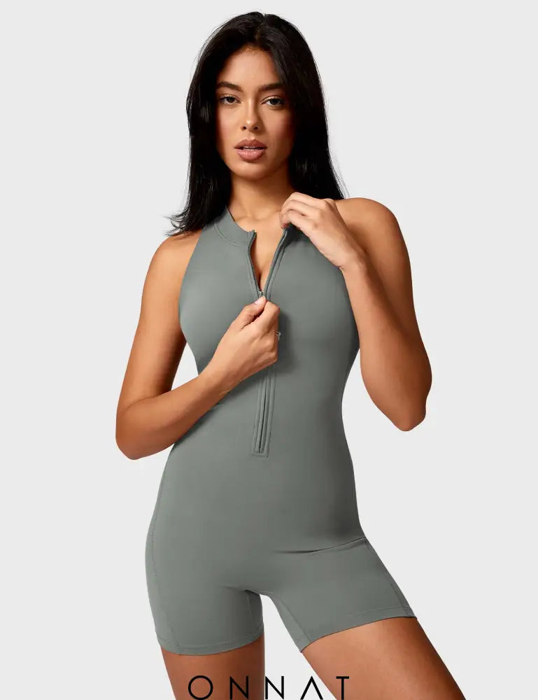 Onnat Emma Backless Zipper Romper Jumpsuits