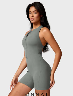 Onnat Emma Backless Zipper Romper Jumpsuits