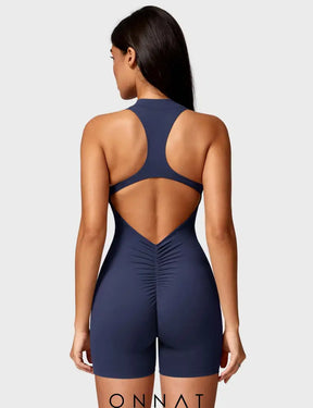 Onnat Emma Backless Zipper Romper Jumpsuits