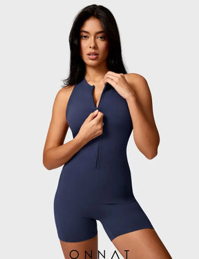 Onnat Emma Backless Zipper Romper Jumpsuits