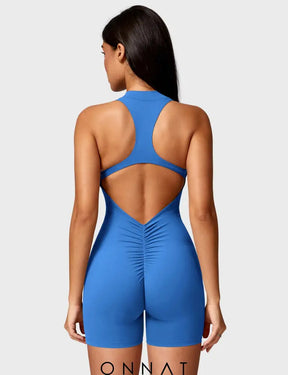 Onnat Emma Backless Zipper Romper Jumpsuits