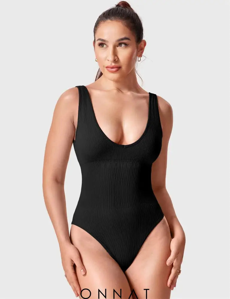 Onnat Glowy One Piece Workout Bodysuit Black2.0 / S Jumpsuits