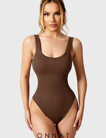 Onnat Glowy One Piece Workout Bodysuit Brown / S Jumpsuits