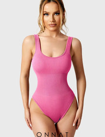 Onnat Glowy One Piece Workout Bodysuit Pink / S Jumpsuits