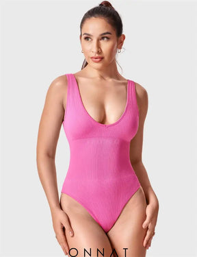 Onnat Glowy One Piece Workout Bodysuit Pink2.0 / S Jumpsuits