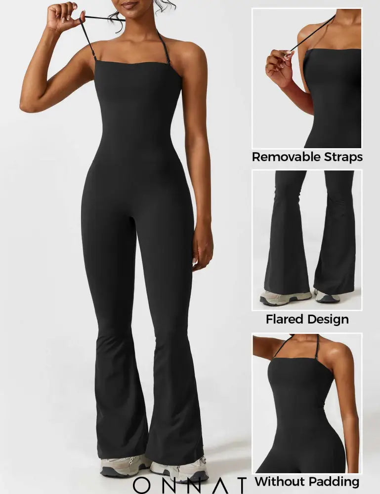 Onnat Halter Flared Jumpsuit Jumpsuits