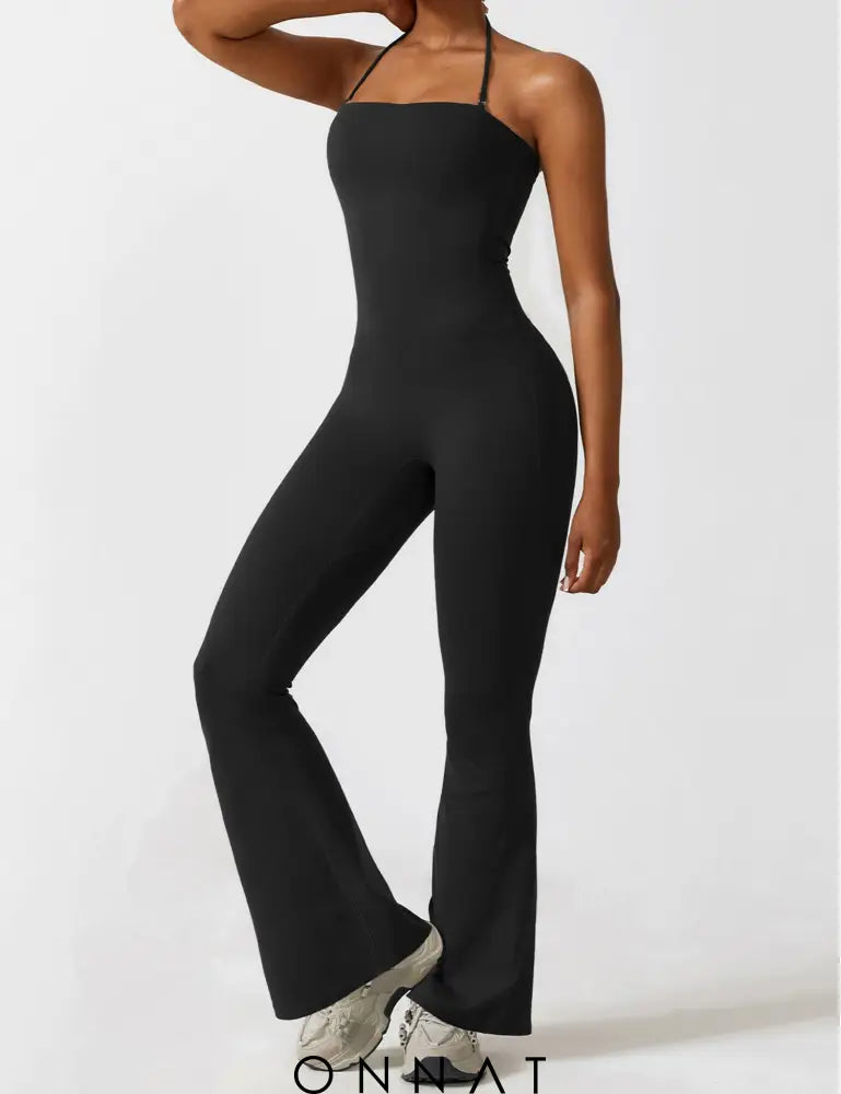 Onnat Halter Flared Jumpsuit Jumpsuits