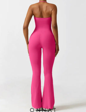 Onnat Halter Flared Jumpsuit Jumpsuits