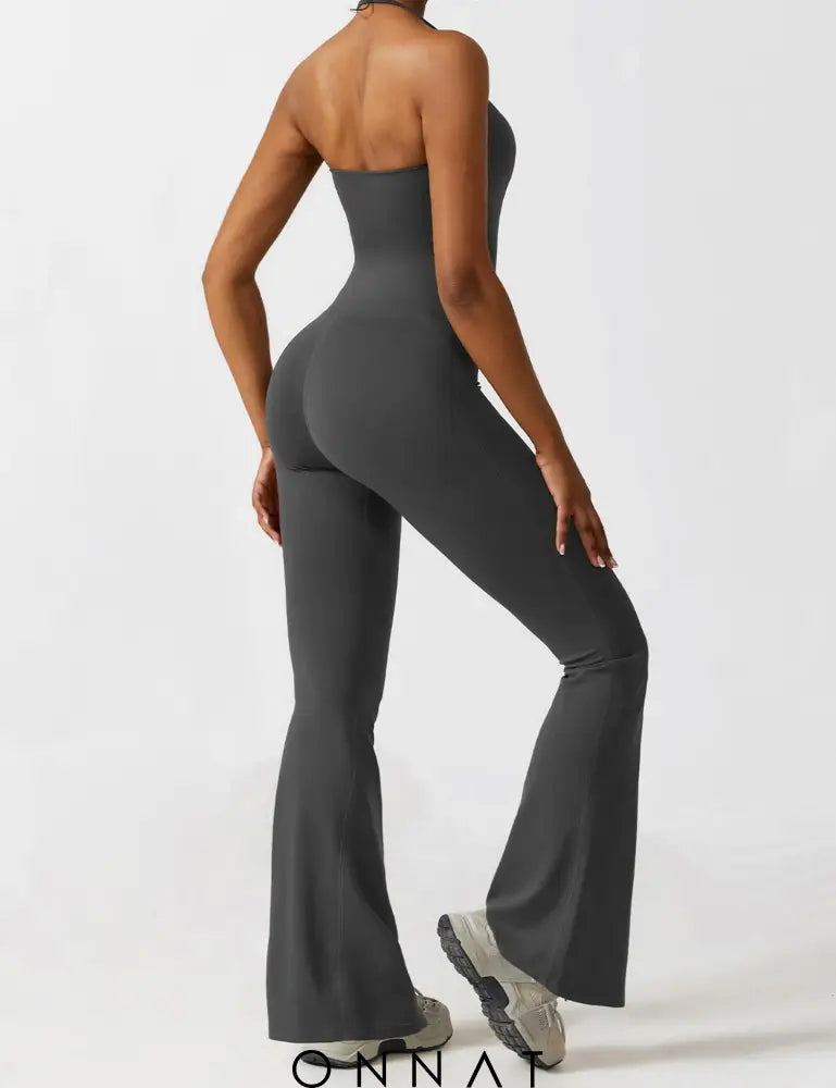 Onnat Halter Flared Jumpsuit Jumpsuits